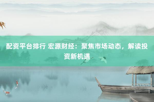 配资平台排行 宏源财经：聚焦市场动态，解读投资新机遇