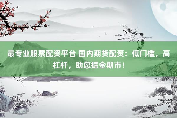 最专业股票配资平台 国内期货配资：低门槛，高杠杆，助您掘金期市！