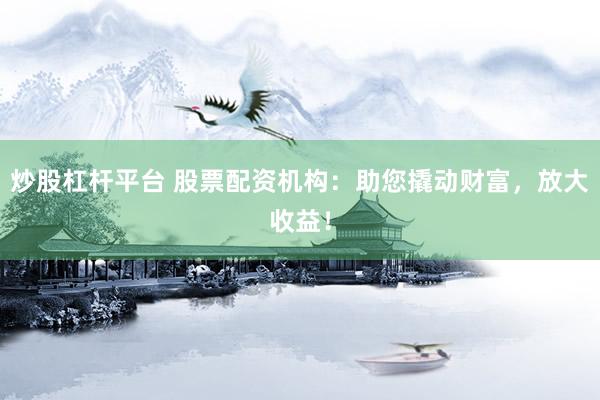 炒股杠杆平台 股票配资机构：助您撬动财富，放大收益！