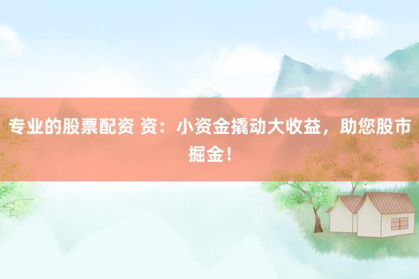 专业的股票配资 资：小资金撬动大收益，助您股市掘金！