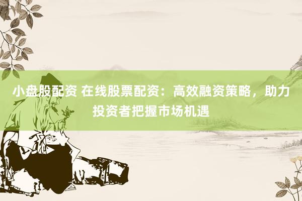 小盘股配资 在线股票配资：高效融资策略，助力投资者把握市场机遇