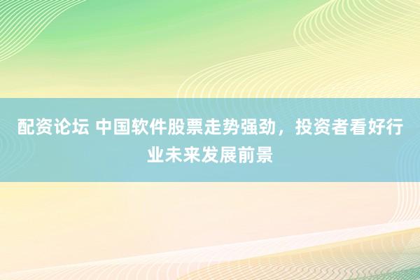 配资论坛 中国软件股票走势强劲，投资者看好行业未来发展前景