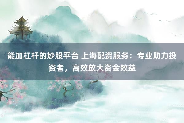 能加杠杆的炒股平台 上海配资服务：专业助力投资者，高效放大资金效益