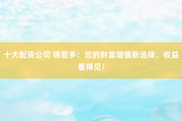 十大配资公司 锦盈多：您的财富增值新选择，收益看得见！