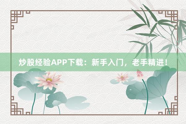 炒股经验APP下载：新手入门，老手精进！