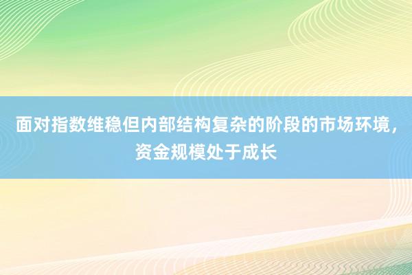面对指数维稳但内部结构复杂的阶段的市场环境，资金规模处于成长