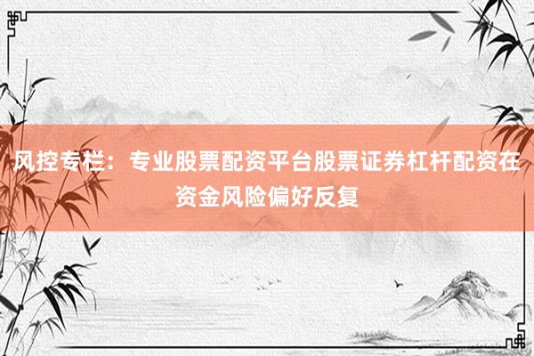 风控专栏：专业股票配资平台股票证券杠杆配资在资金风险偏好反复