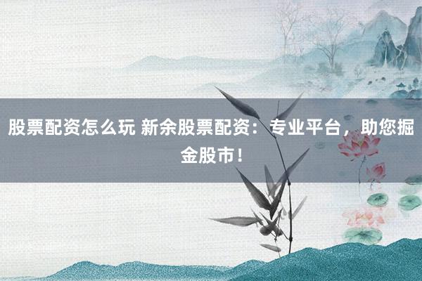 股票配资怎么玩 新余股票配资：专业平台，助您掘金股市！